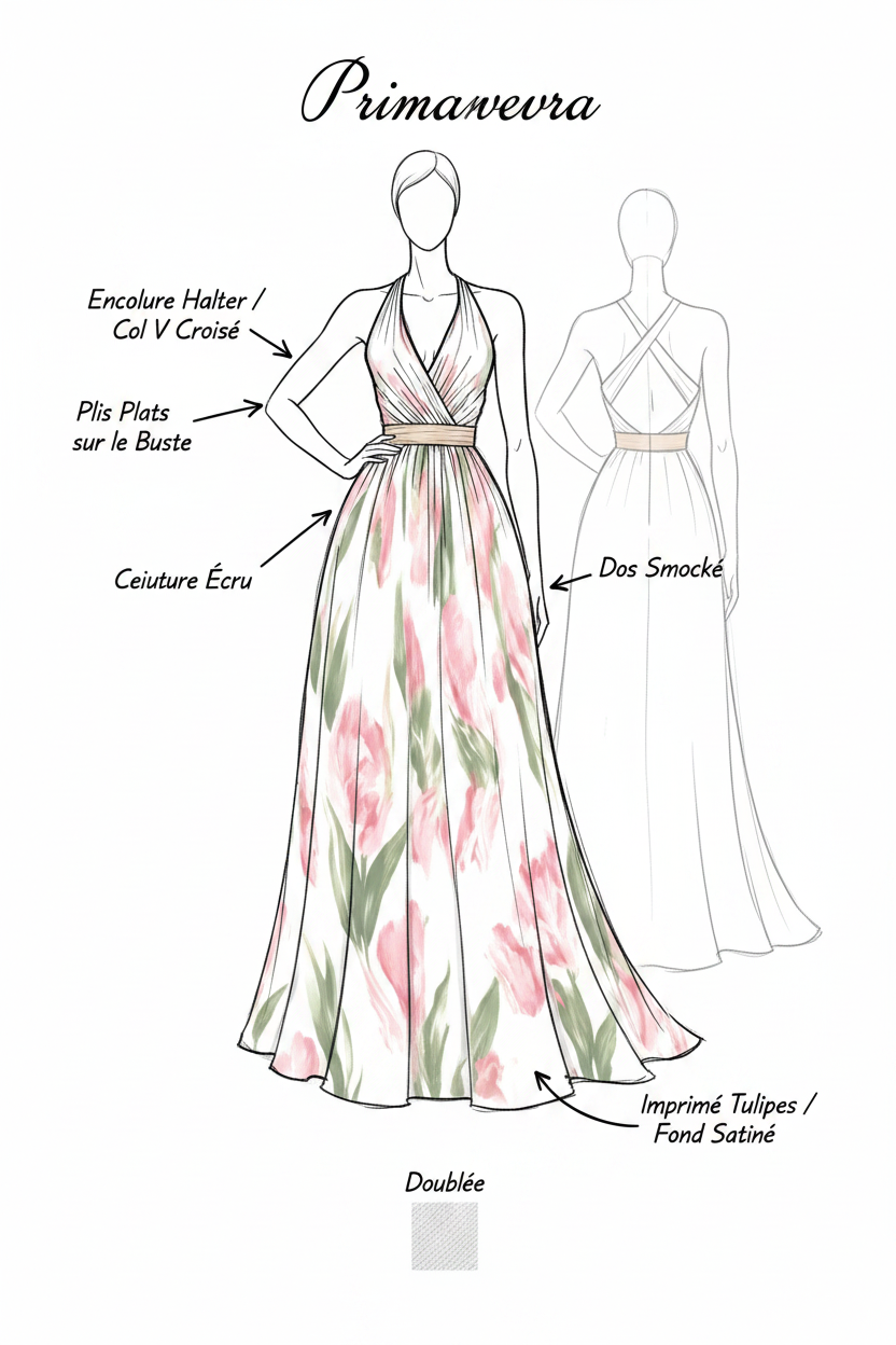 Croquis annoté Robe Primavera