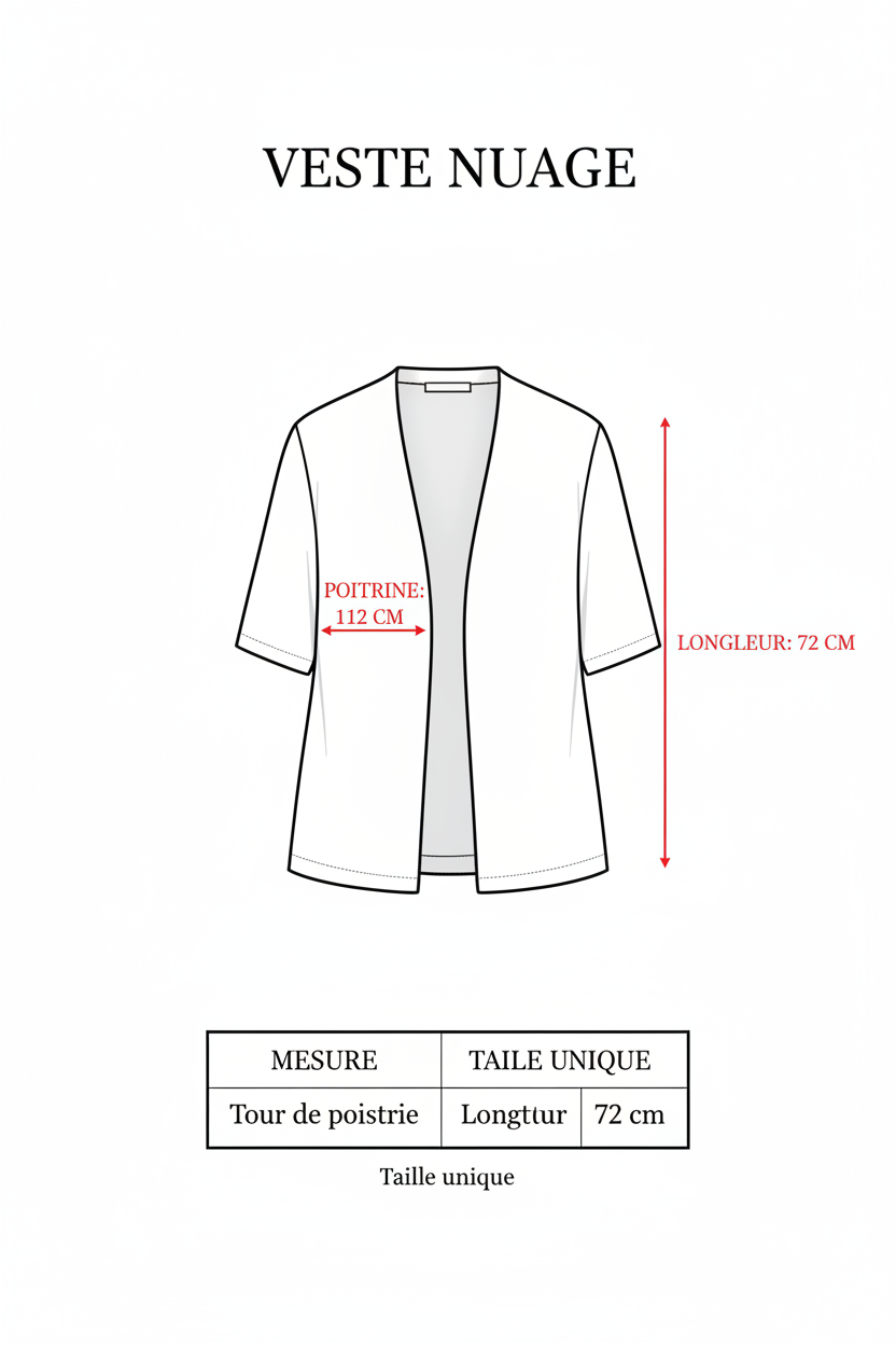 Croquis taillant Veste Nuage