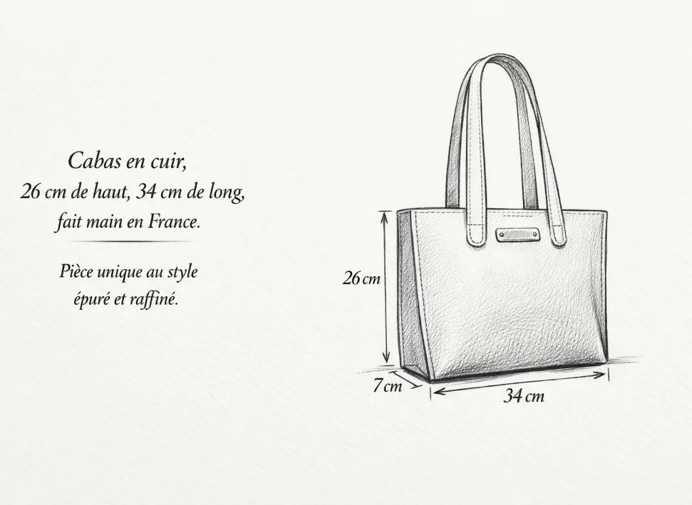 Sac cabas structuré en cuir Femmes de pilotes, fait main, 26cm haut, 34cm long, 7cm large.